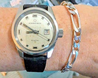 Ladies Swiss SS 1960s Eterna Matic Kontiki 1469K Automatic Date Watch Serviced