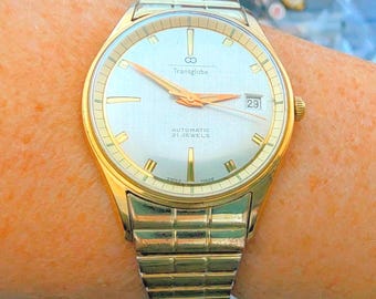 Gents Swiss GP 1960s Transglobe 21J ETA 2452 Auto Date Bracelet Watch Serviced