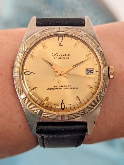Gents 1960s Swiss GP Sicura 23 Jewels EB 8021N Date Watch Serviced