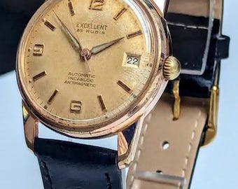 1940s Swiss GP Automatic Bidynator Watch: Serviced Felsa 692 Movement