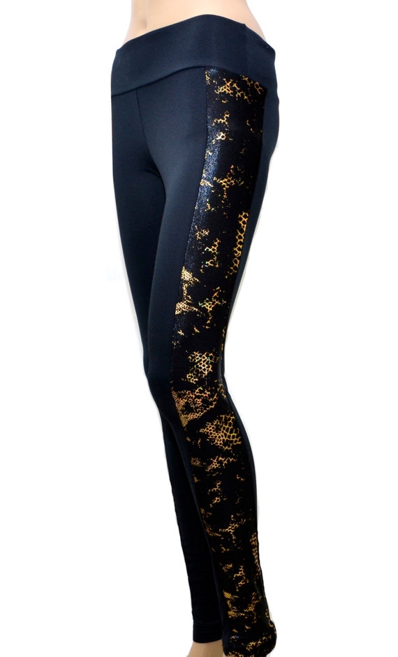 gold workout pants