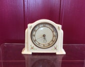 Vintage Bakelite Clock Art Deco White Smiths Sectric 1930s