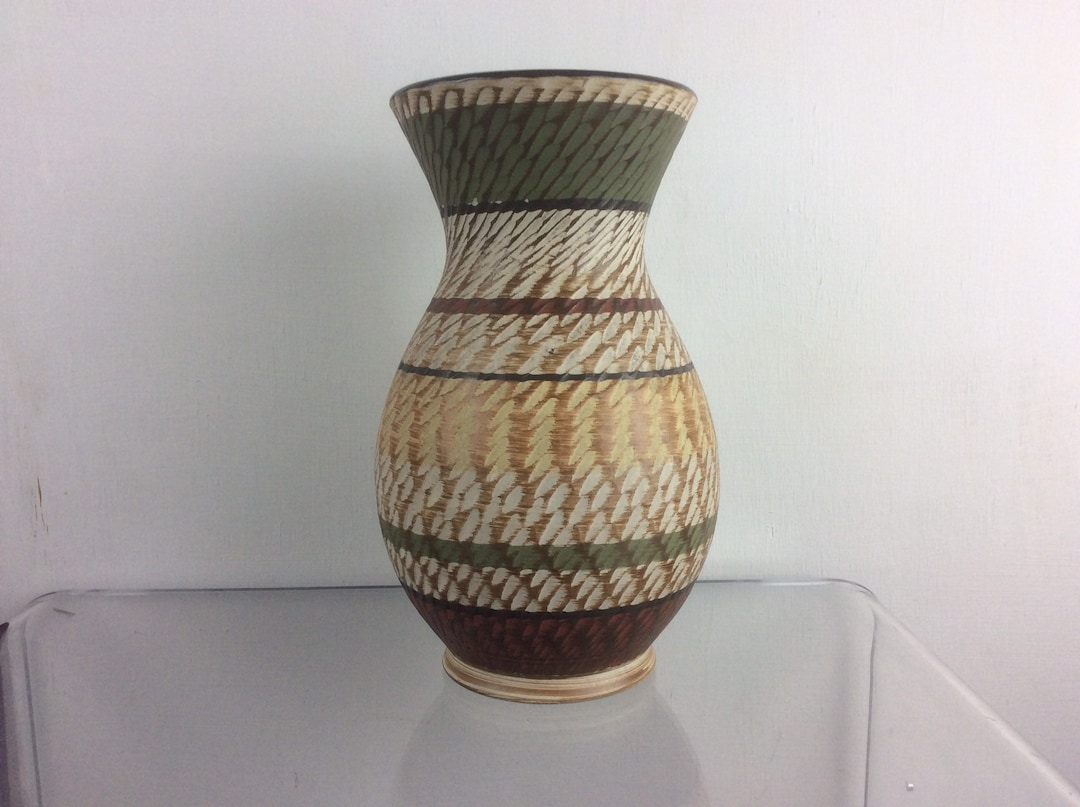 Dumler and Breiden Terra Large Fat Lava West German Pottery Vase