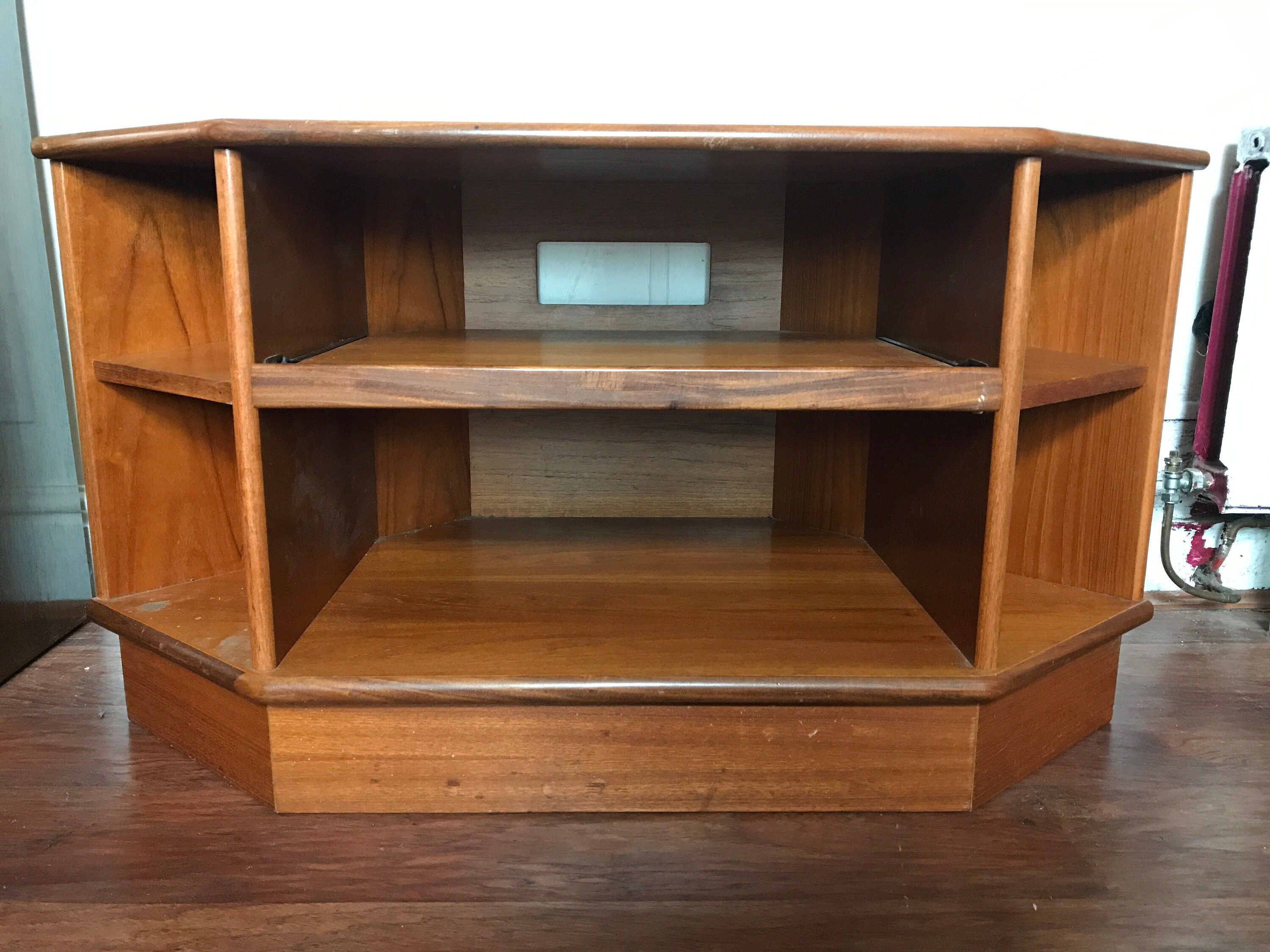 Teak corner tv stand deals