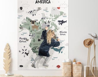 Kids Indoor Climbing Wall Panel Kit: Printed Plywood Rock Climb