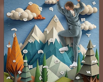 Kids Indoor Climbing Wall Panel Kit: Toddler Rock Climbing