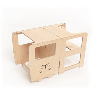 Tour d'observation pour tout-petit / CHAT naturel / tour de cuisine / tabouret dapprentissage Montessori / table pour enfant image 6