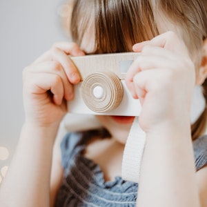 Wooden toy camera, kids camera, wooden camera