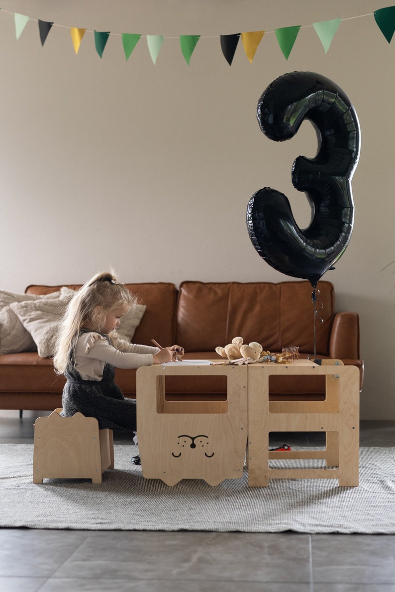 Tour d'observation pour tout-petit / CHAT naturel / tour de cuisine / tabouret dapprentissage Montessori / table pour enfant Tower + Chest