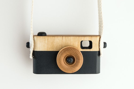 wooden baby camera