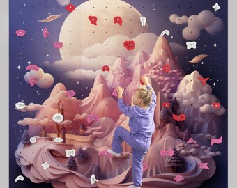 Kids Indoor Climbing Wall Panel Kit: Toddler Climbing Holds, Girls Room Decor