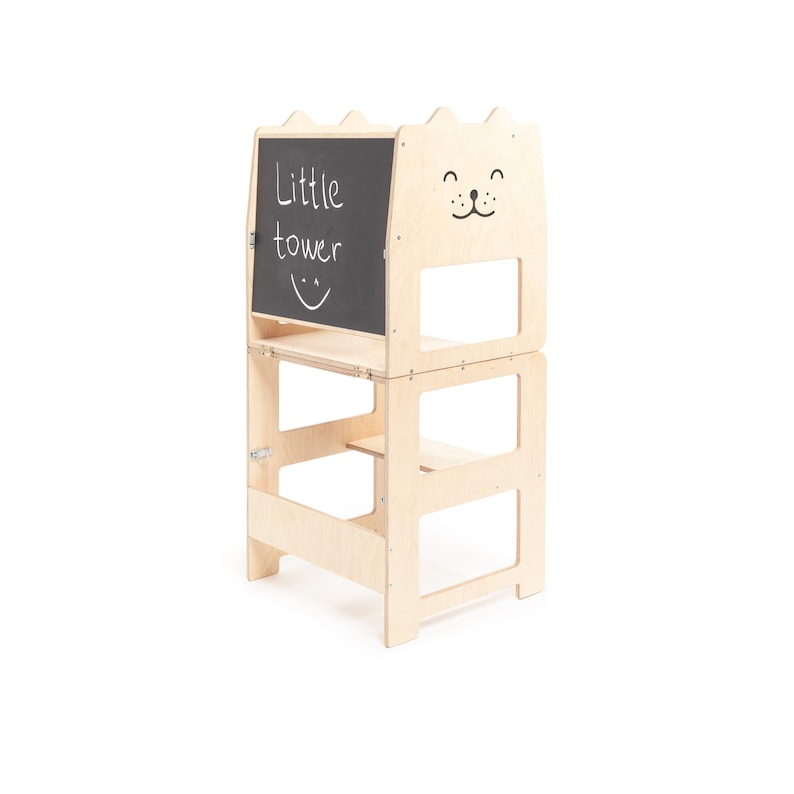 Kitchen tower convertible toodler step stool / CAT natural / kids table with chair image 5