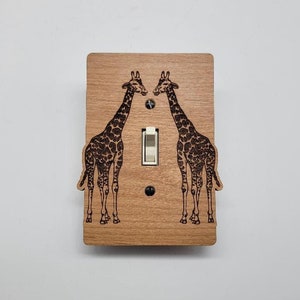 Giraffe - wooden switch plate cover