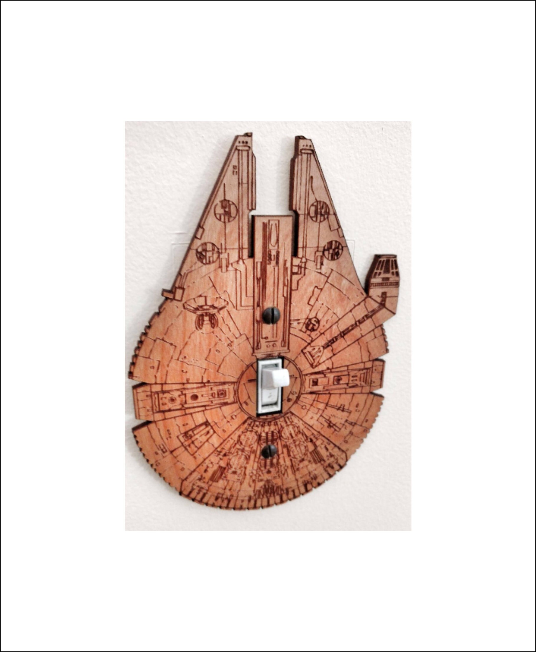 Millennium Falcon - wooden switch plate cover