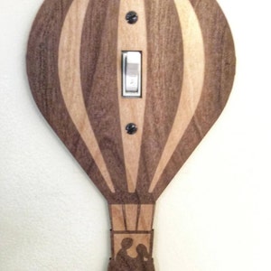 Hot Air Balloon Love is in the air-  wooden switch plate