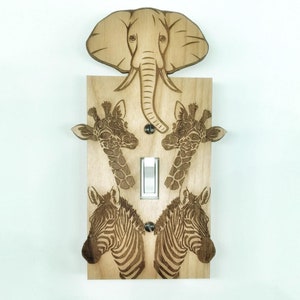 African Safari - wooden switch plate cover