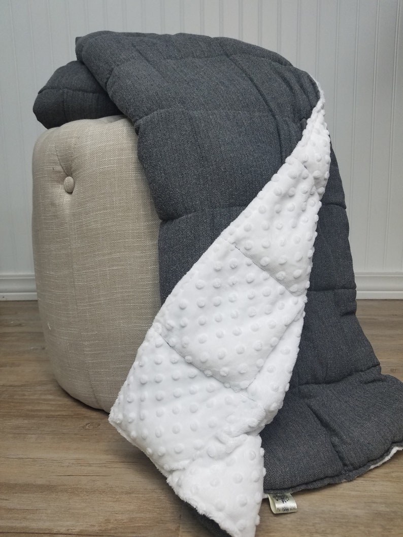 Weighted Blanket Adult Anxiety Relief Stress Relief Cotton Etsy