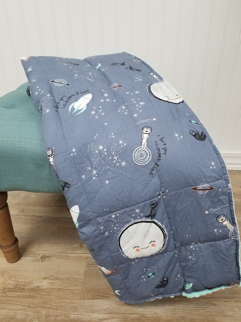 Weighted Blanket Child Space Blanket Outer Space Animal Etsy