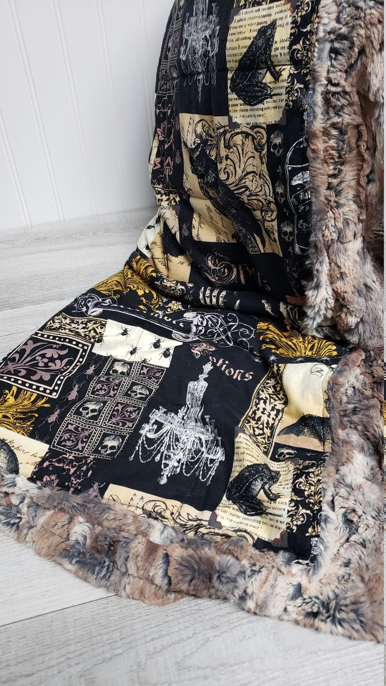 Weighted Blanket Adult, Anxiety Relief, Cotton Anniversary Gift, Mothers Day Gift, Weighted Blanket Child, Gothic Blanket, Throw Blanket image 6