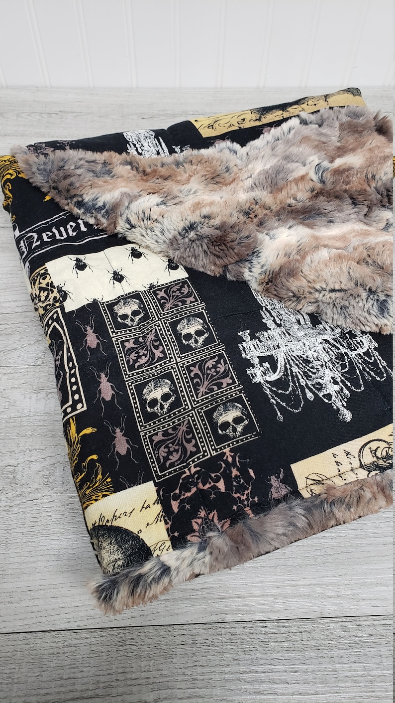 Weighted Blanket Adult, Anxiety Relief, Cotton Anniversary Gift, Mothers Day Gift, Weighted Blanket Child, Gothic Blanket, Throw Blanket image 3