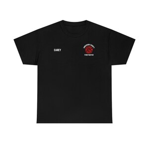 Personalized Fire Department Paramedic EMS EMT Off Duty or On Duty Unisex Heavy Cotton Tee