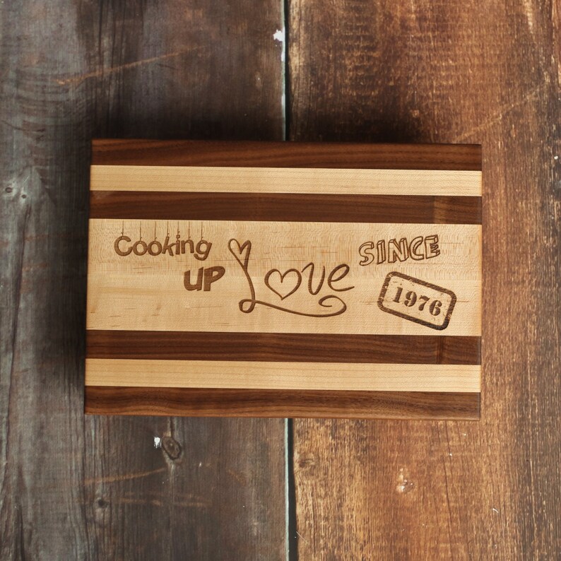 Personalized Maple & Walnut Cutting Board - Thumbnail 5