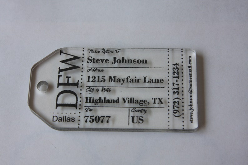 Tags.Acrylic For gifts luggage,etc.x5