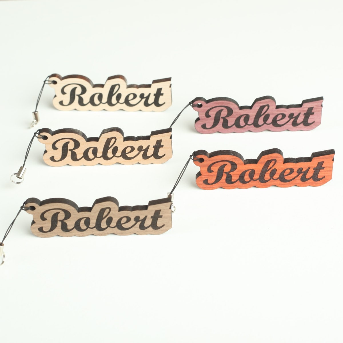 Cherry Wood Keychain Personalized Wood Key Chain Key Fob Engraved