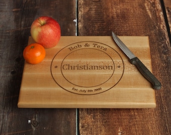 Personalized Cutting Board - Custom Cutting Board - Maple Cutting Board - Engraved Wedding Gift