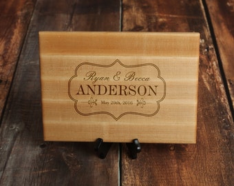 Personalized Hard Maple Cutting Board – Engraved Wedding Gift