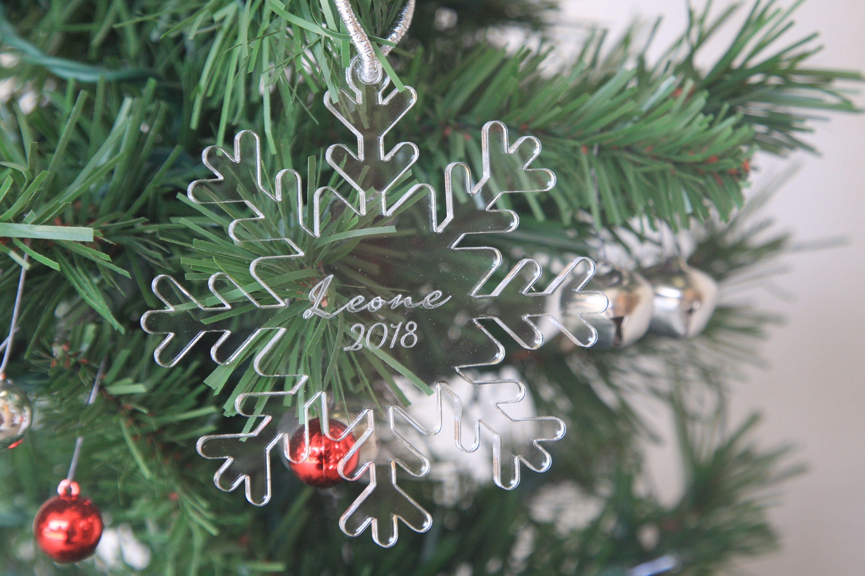 Personalized Clear Acrylic Christmas Tree Ornament