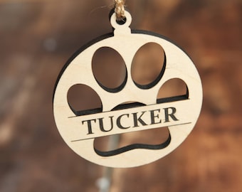 Custom Pet Wood Ornament, Wood Ornament, Ornament for Pet, Personalized Wood Ornament, Personalized Pet Ornament, Dog Shaped Ornament
