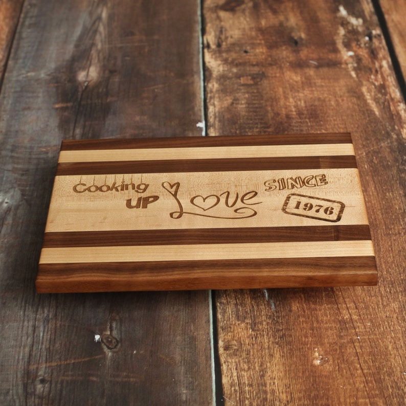 Personalized Maple & Walnut Cutting Board - Thumbnail 2