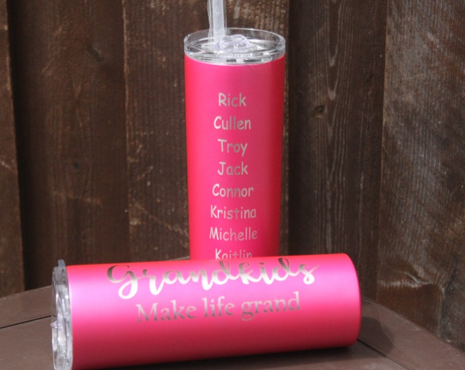 Personalized Grandparents Gift, Stainless Steel Travel Tumbler, Mother's Day Gift