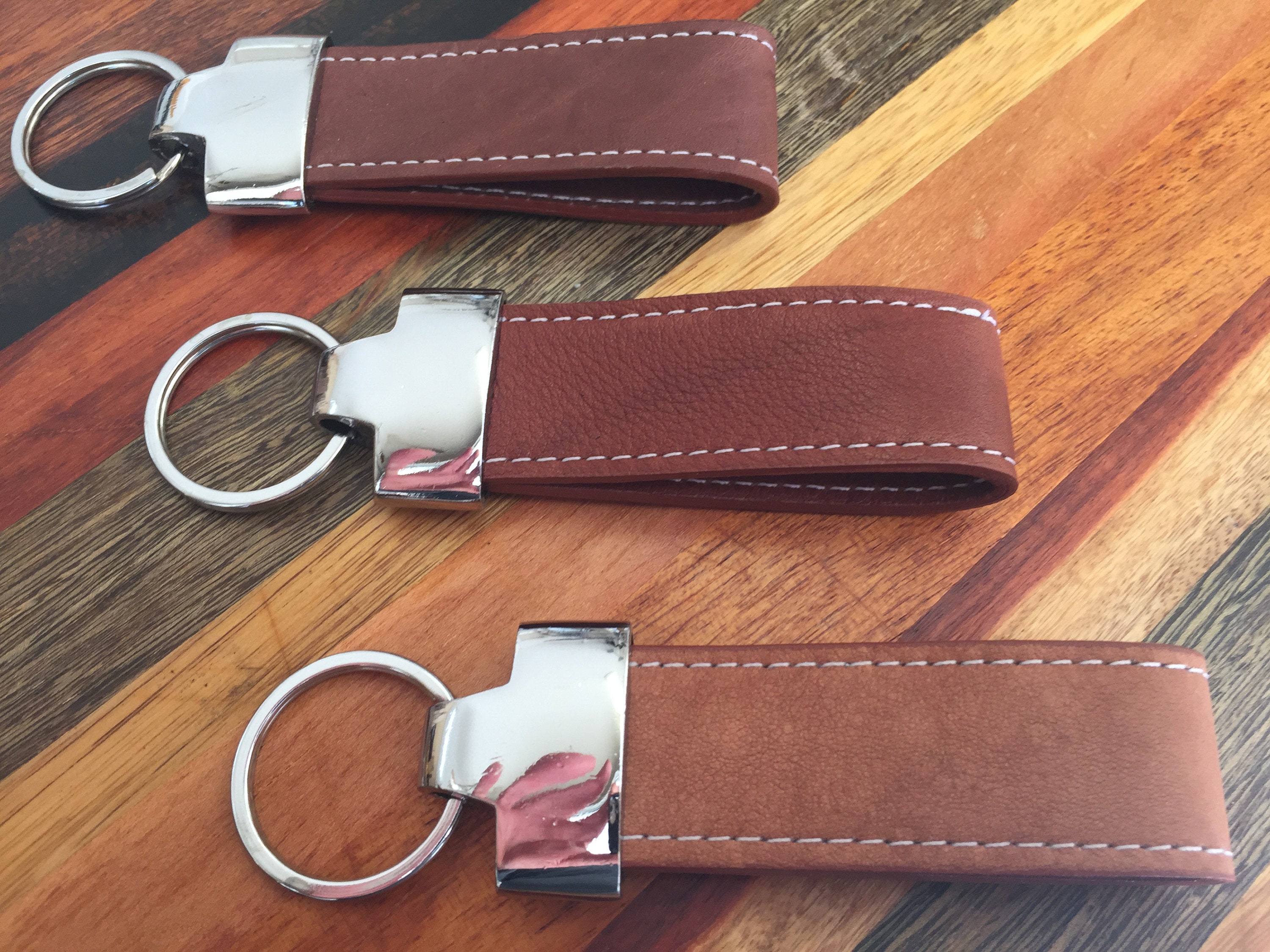 TexansLeather Father's Day Gift Personalized Leather Keychain. Custom Leather Keychain. Wedding Gift, Monogrammed Leather Key FOB. Handmade in USA