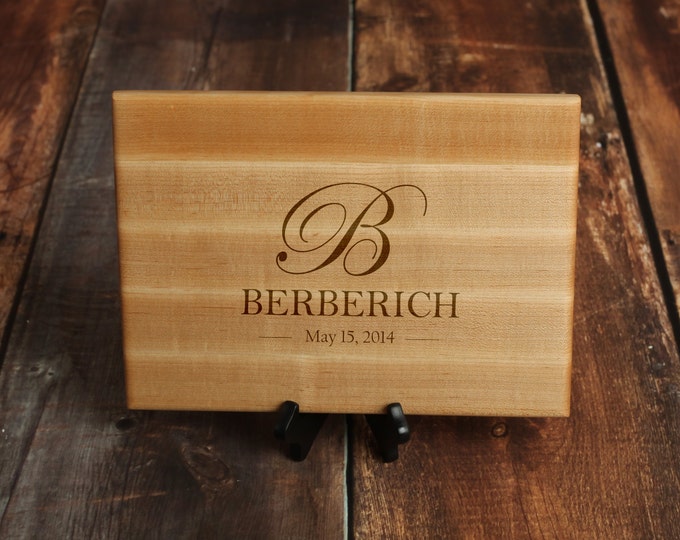 Gorgeous Custom Cutting Board - Elegant Personalized Cutting Board - Mothers Day Gift - Wedding Gift - Hard Maple Wood