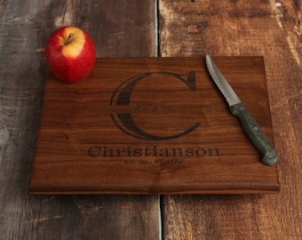 Personalized Cutting Board - Custom Cutting Board - Walnut Edge Grain Cutting Board - Laser Engraved