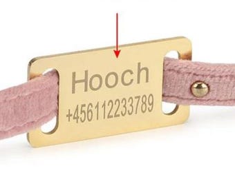 Flat Stainless Steel Pet Slider Tag, Personalized Silent Pet Tag for Dogs and Cats, Custom Stainless Pet ID Tag Dog and Cat ID Tag