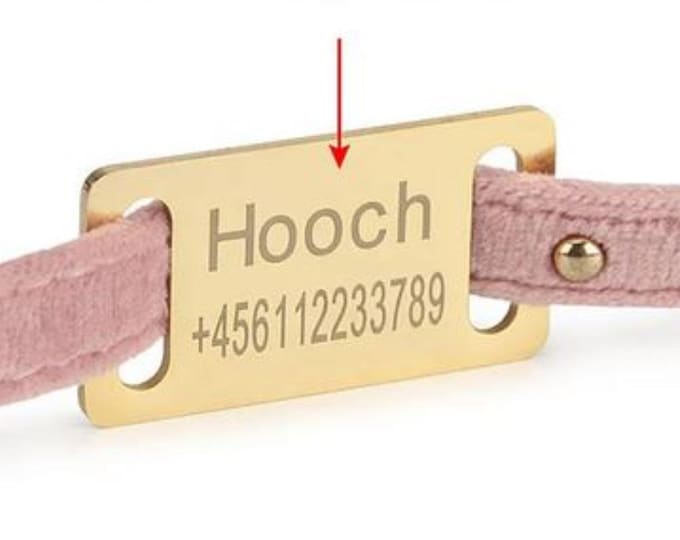 Flat Stainless Steel Pet Slider Tag, Personalized Silent Pet Tag for Dogs and Cats, Custom Stainless Pet ID Tag Dog and Cat ID Tag