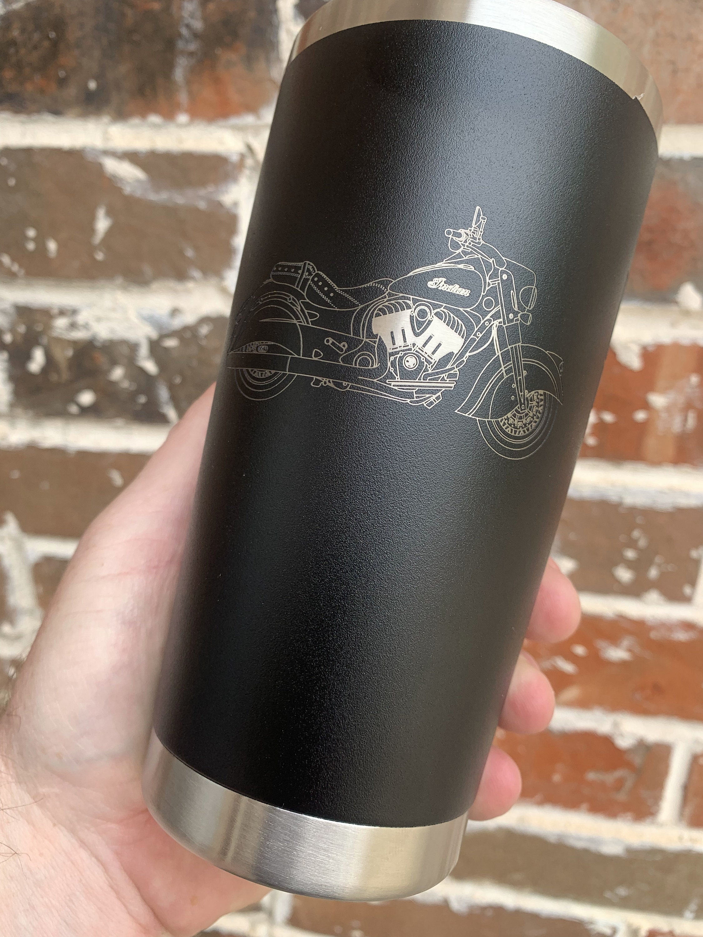 Custom Indian Motorcycle Travel Mug YETI Style Double Wall Tumbler