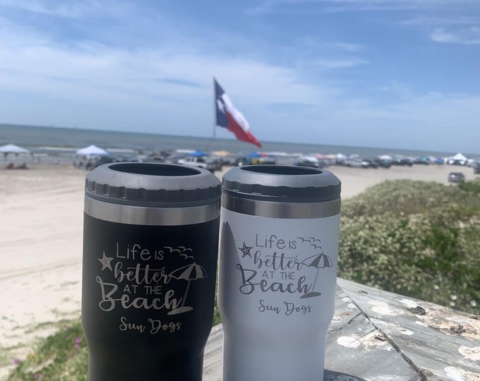 Personalized Stainless Steel Can Cooler: Engraved Insulated Drink Holder