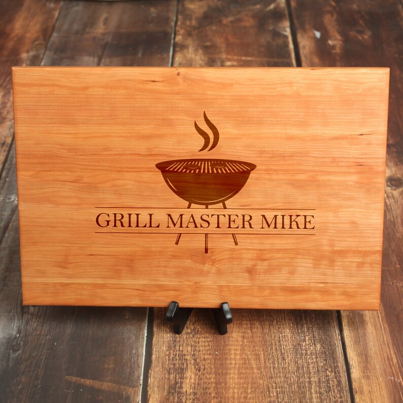 Large Custom Cutting Board Grill Master Personalized Cherry Etsy