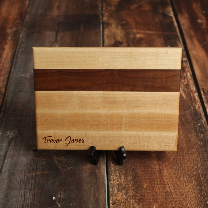 Simple Name Custom Cutting Board Personalized Cutting Board Handmade Real Wood Chopping Block image 1