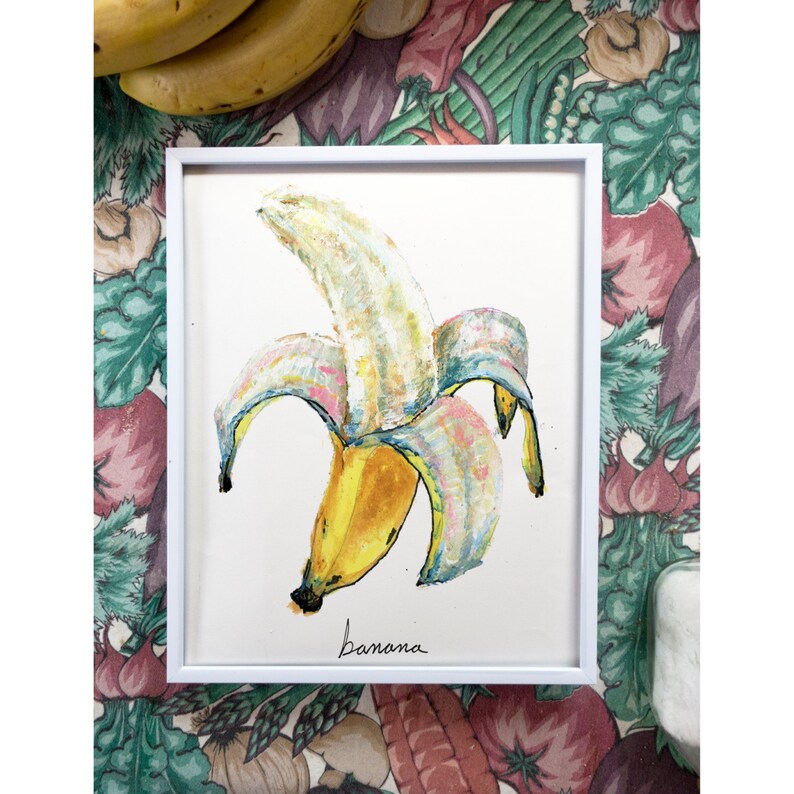 Bananas Print Banana Painting Fruit Print Food Art Food Etsy