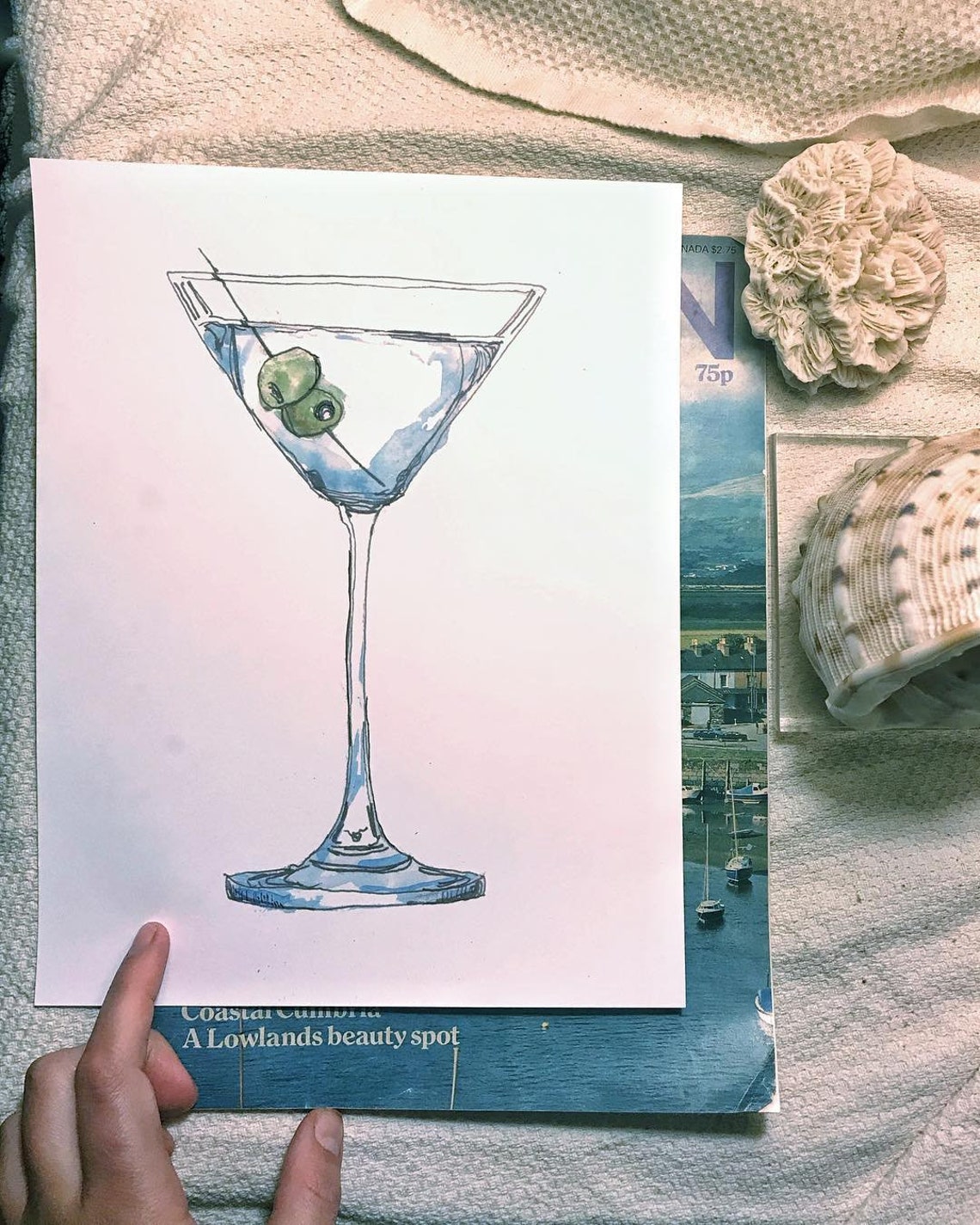 Martini Print Dry Martini Painting Cocktail Art Kitchen Etsy