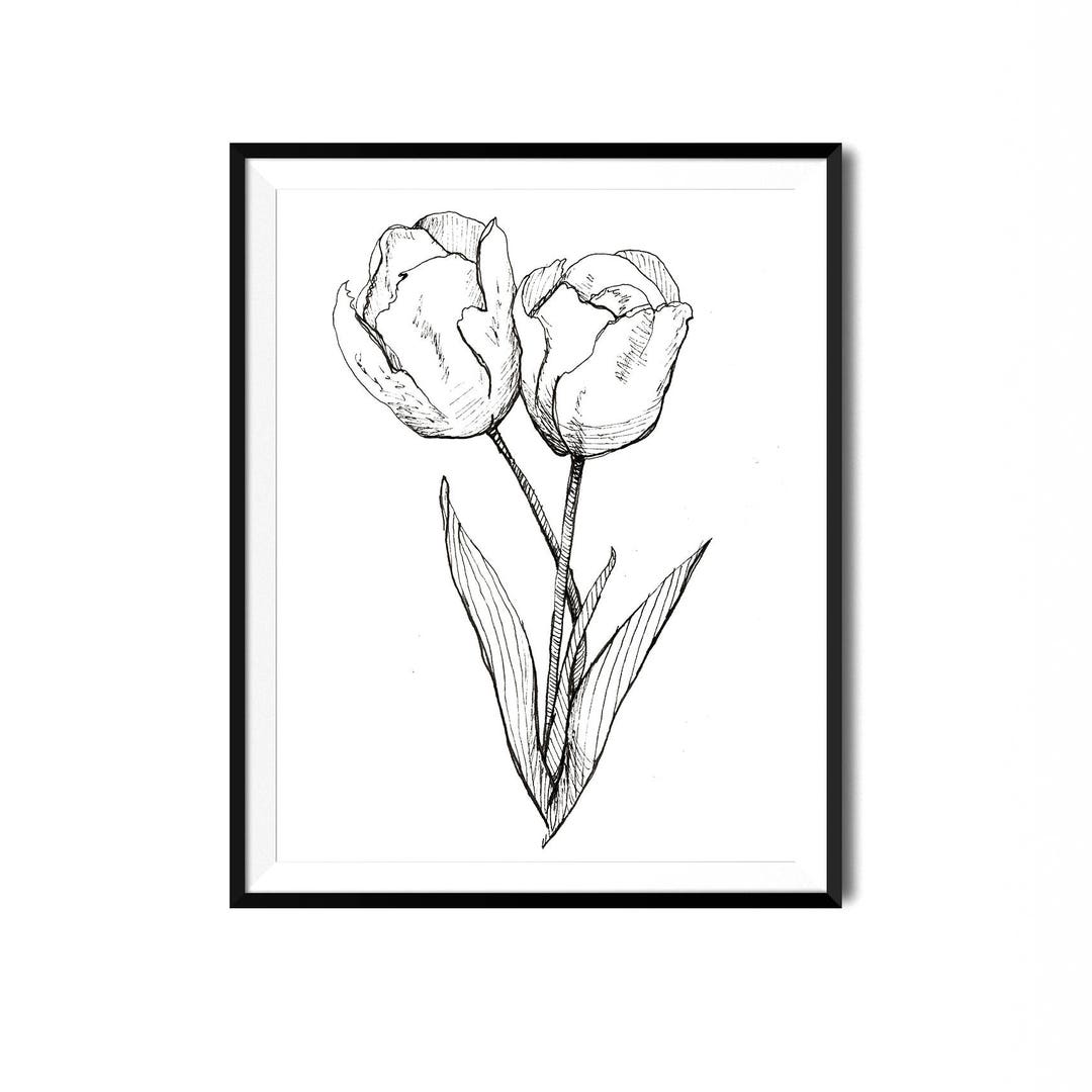 Impresión de tulipán arte de la flor impresión botánica - Etsy España Impresión de tulipán arte de la flor impresión botánica - Etsy España