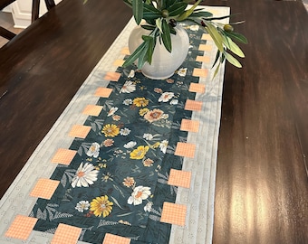 Patchwork Table Runner / Handmade Decor / Woodland and Wildflower Fabric by Moda