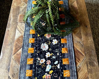 Patchwork Table Runner / Handmade Decor / Featuring Woodland and Wildflower Fabric