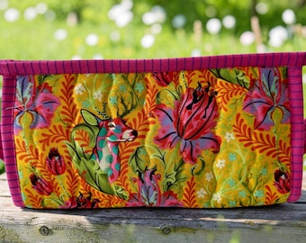 Tula Pink  Fabric / Sew Together Bag / Sewing Supplies Case