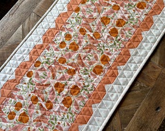Patchwork Table Runner / Handmade Decor / Featuring Butterflies and Flowers Fabric